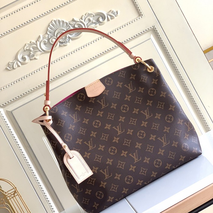 LOUIS VUITTON LV Bag Brown Canvas All Steel Hardware Fashion Style Bag-8022657